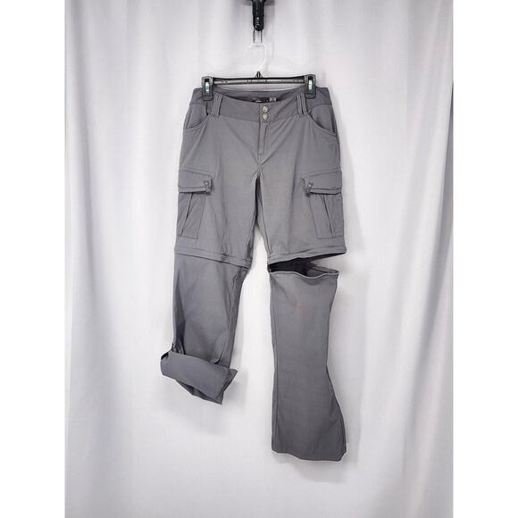 PrAna Pants Womens Size 8 Gray Sage Convertible Cargo Hiking Nylon Stretch - Picture 3 of 16